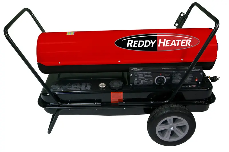 Reddy Heater Rfa220cv 180,000-220,000 Btu Kero Forced Air Heater With Dual Heat Control, Wheels, Handles And Pressure Gauge Included 1