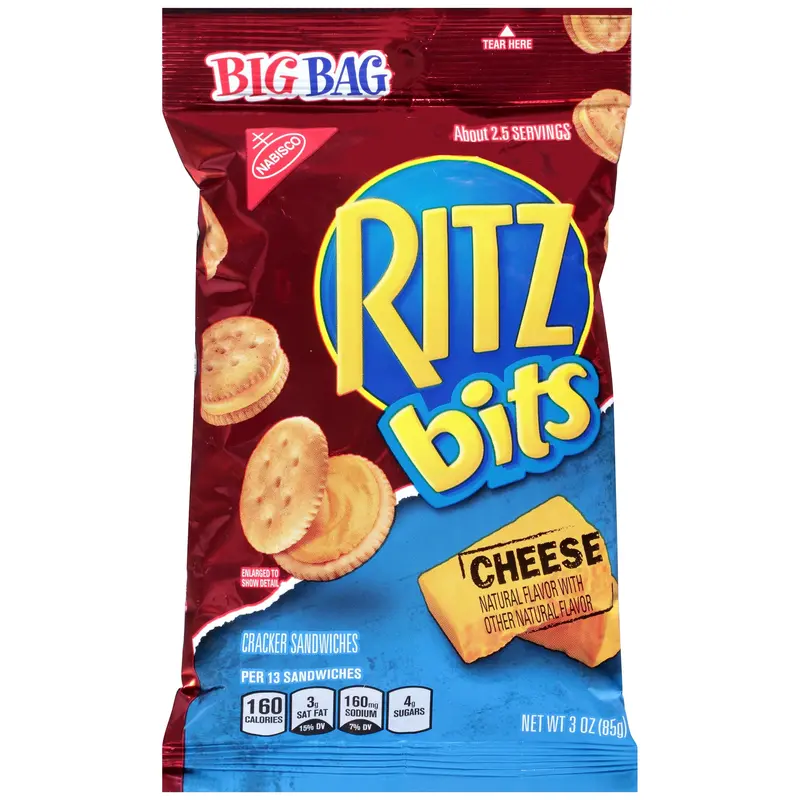 Ritz Bits Cheese Cracker Sandwiches - Big Bag, 3 Ounce (Pack Of 12) 1