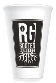 Rooted Grounds 12 Oz Foam Hot Beverage Cups 1000-Count Case 1
