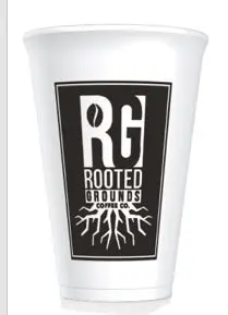Rooted Grounds 24 Oz Foam Hot Beverage Cups 500-Count Case 1