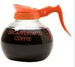 Rooted Grounds Decaf Coffee Glass Pot With Orange Handle 1