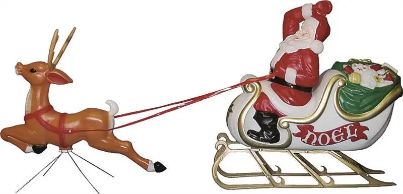 Santa Sleigh Rendeer 72" 1