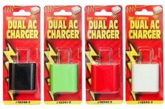 Service Tool Dual Ac Wall Charger 2.1/1Amp - Green 1