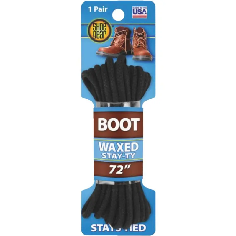 Shoe Gear Waxed 72 In. Round Boot Laces 1