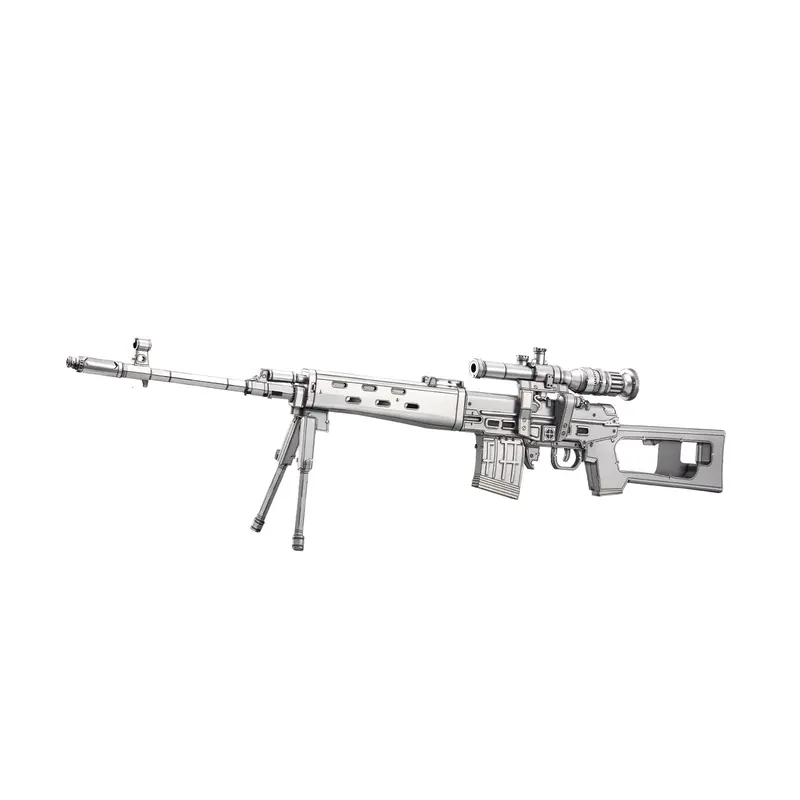 Sniper Rifle Srsvd 3D Metal Model 1