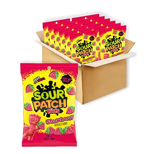Sour Patch Kids Strawberry Soft And Chewy Candy, 8 Oz Bags (Pack Of 12) 1