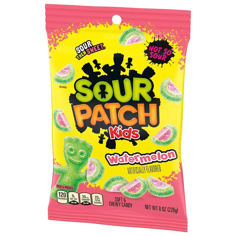 Sour Patch Watermelon Peg Bag 8 Oz Single Bag 1