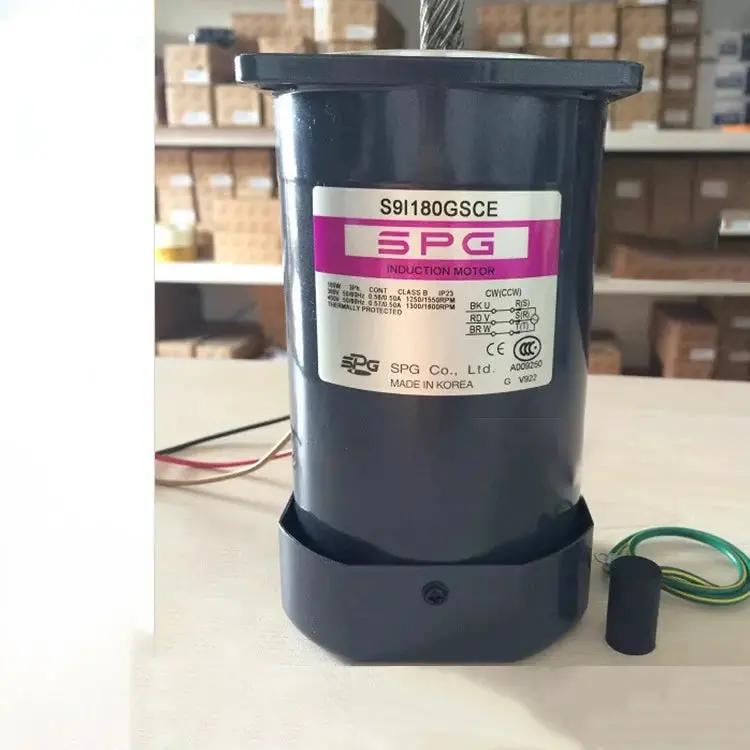 Spg Induction Motor S9i180gsce - 180 W, 3 Phase 380-440 V, Lead Wire, 50/60 Hz,1500Rpm, Pinion Shaft. 1