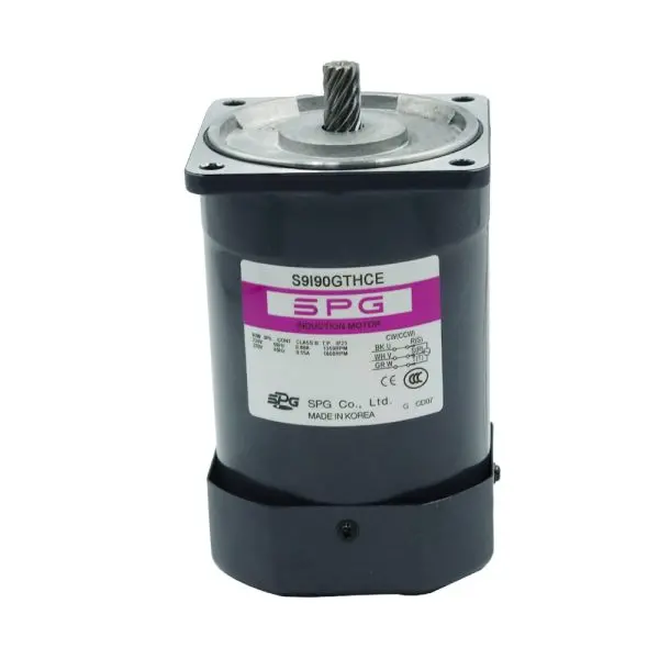 Spg Induction Motor S9i90gthce-90 W,3 Phase,220V,Lead Wire ,50/60Hz,1500Rpm,Pinion Shaft. 1