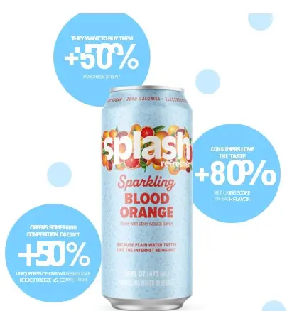 Splash Blood Orange Water 16 Oz 12Ct 1