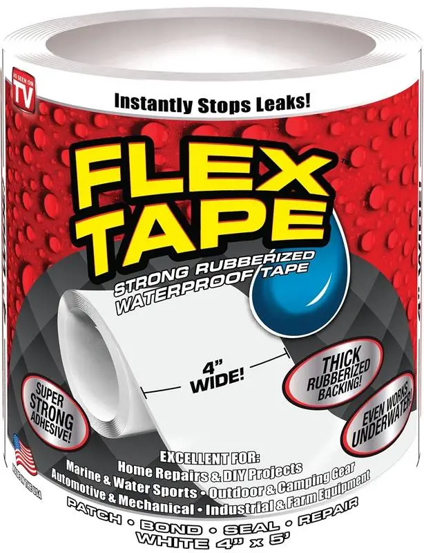 Tape Flex White 4In X 5Ft 1