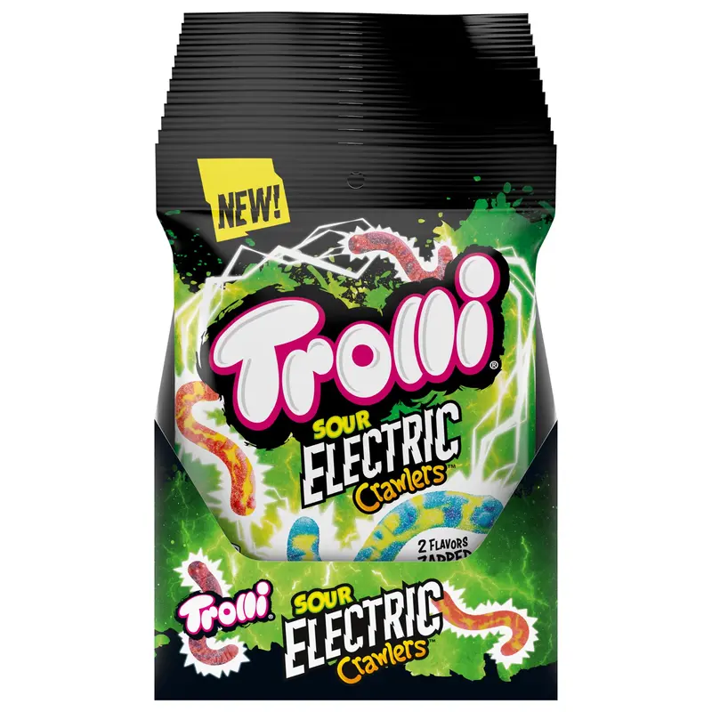 Trolli Electric Sour Crawlers Peg 4.25 Oz (Pack Of 12) 1