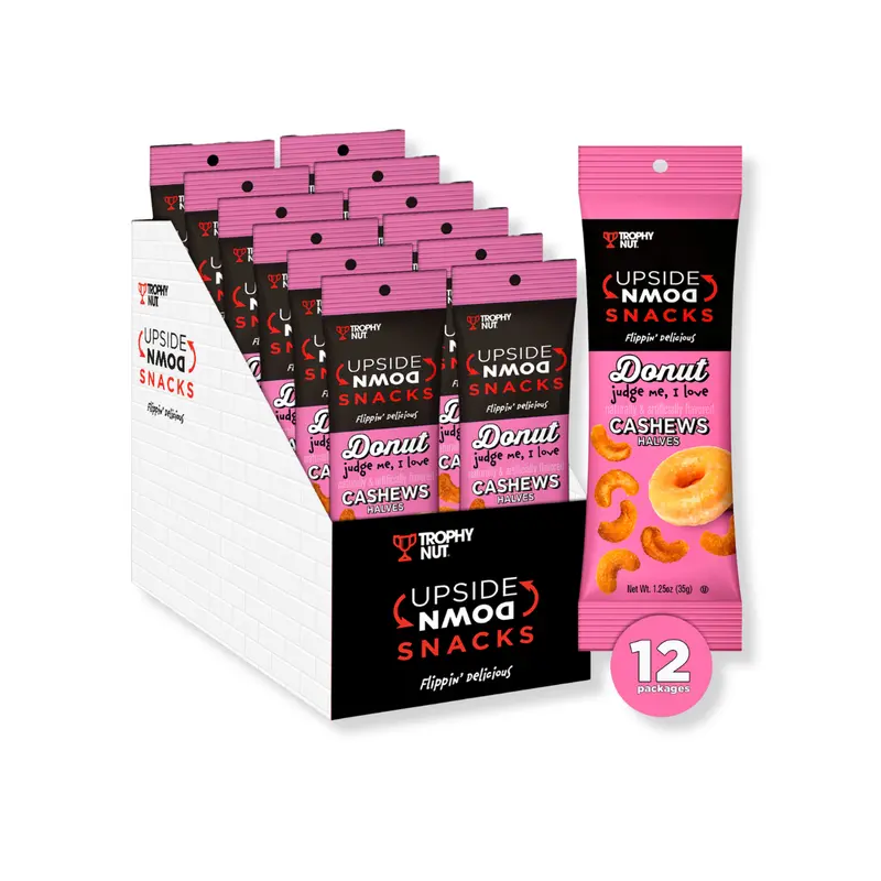 Trophy Nut Upside Down Donut Flavored Cashews 1.25 Oz (Pack Of 12) 1