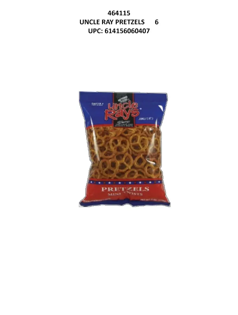 Uncle Ray's Pretzels Mini 6 Oz () 12Ct 1