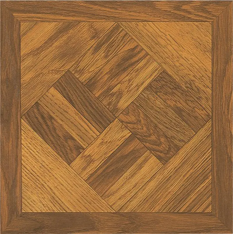 Vinyl Floor Tile Dark Wood Geo 1