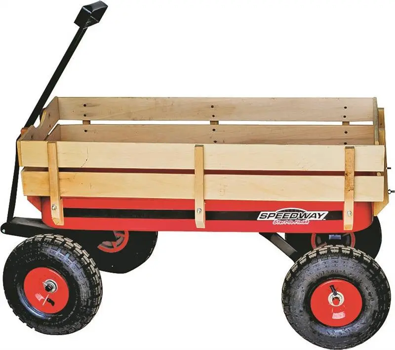Wagon Toy Big Red W-Wood Panel 1