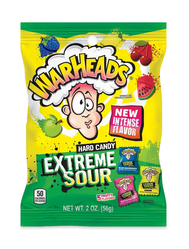 Warheads Exteme Sour Candy Peg Bag 2 Oz 1