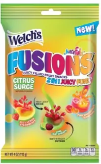 Welch's Juiceful Fusions Citrus Surge Fruit Snacks Peg Bag 4 Oz 1