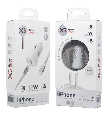 Xg Car Charger With Usb-C To Iphone Cable 1