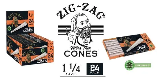 Zig Zag Pre Rolled Cones 1 1/4 Oz (Pack Of 24) 1