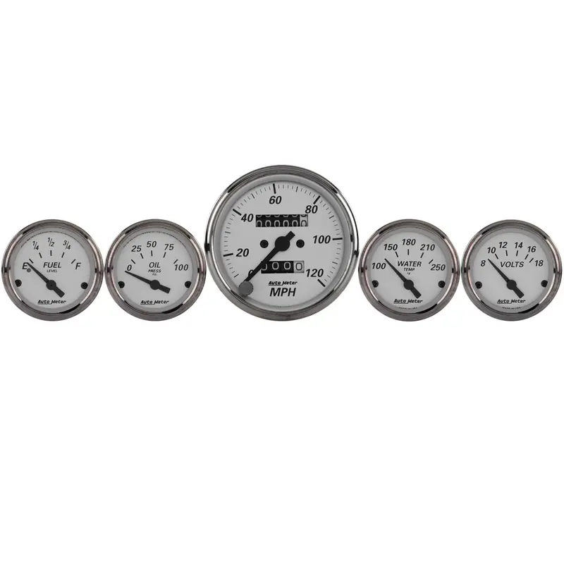 Autometer American Platinum 5-Piece Mechanical Gauge Kit – Includes 3-1/8" And 2-1/16" Sizes 1
