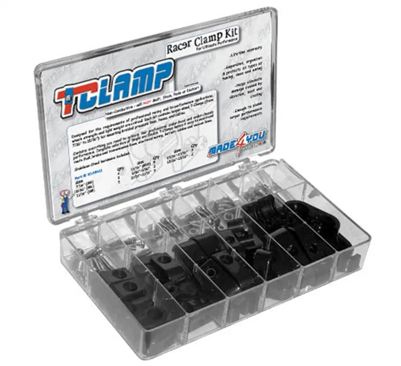 Lokar 30-896-11 Black T-Clamp Racer Kit – Adjustable Single & Double Clamps (9/16" To 15/16") 1