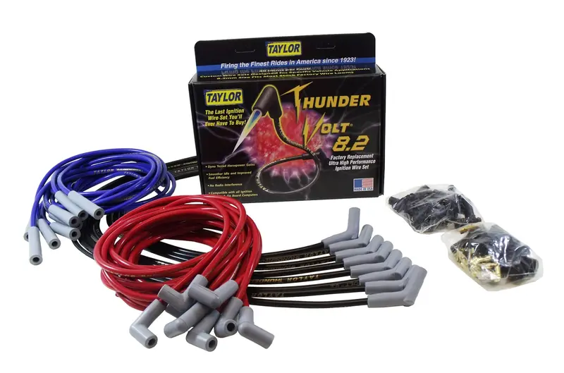 Taylor Cable Thundervolt 8.2Mm Spiro-Wound Ignition Wire Set – Custom 90° Black Fit 1